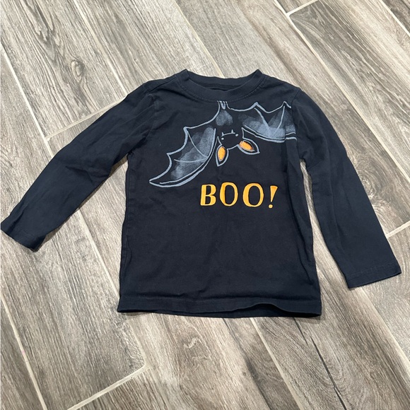 Carter's Black Long Sleeve Tee with Bat and Boo Design - Picture 1 of 2